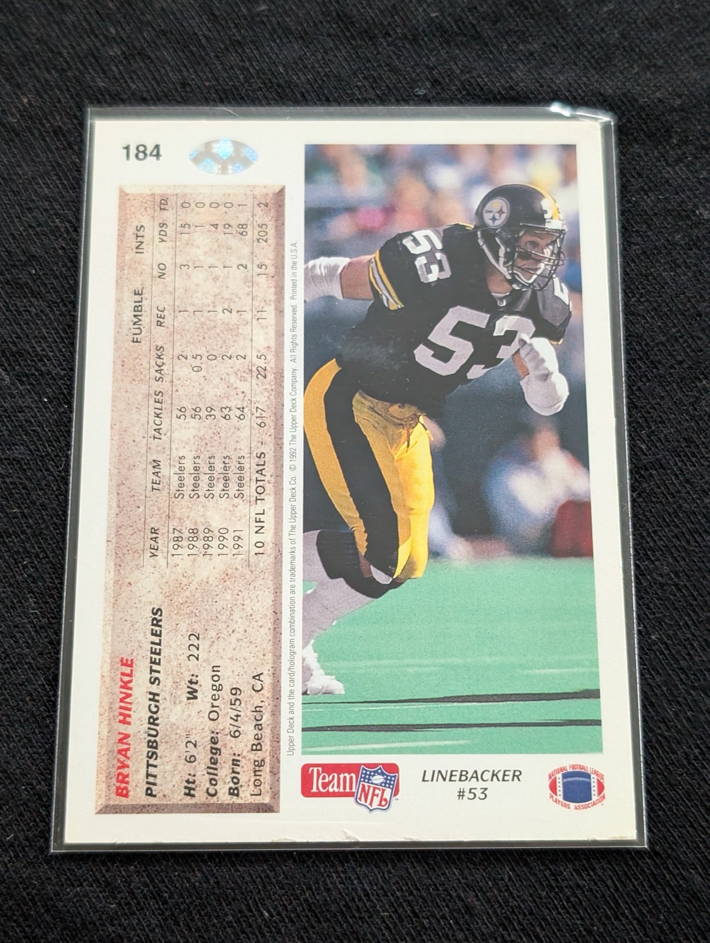Bryan Hinkle Steelers Lot (4) 1991 Score UD Topps Pro Set 90s Football