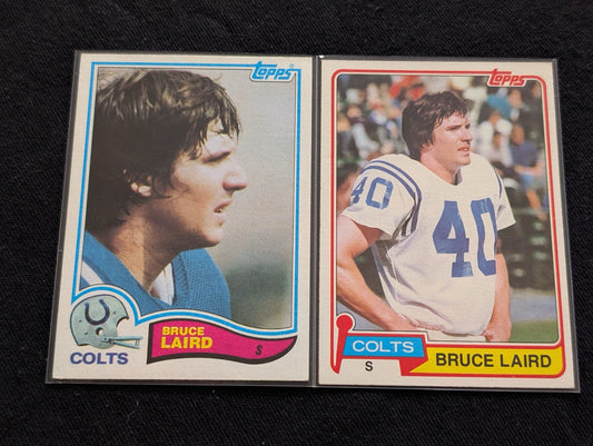 Bruce Laird 1980 & 1981 Topps Baltimore Colts Lot (2) Vintage Safety Cards