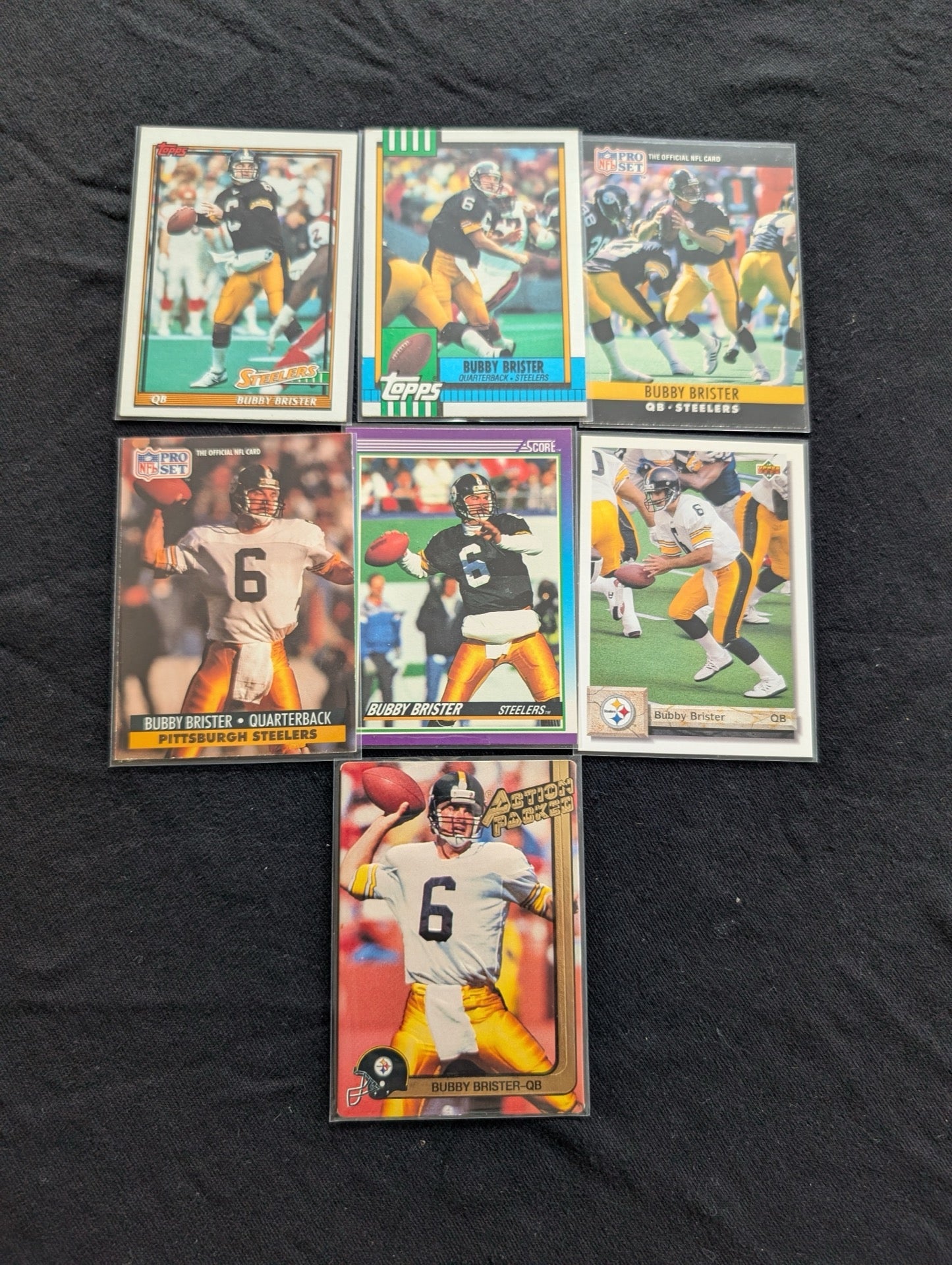 Bubby Brister Pittsburgh Steelers Lot (7) 90s Cards Topps Score Pro Set UD