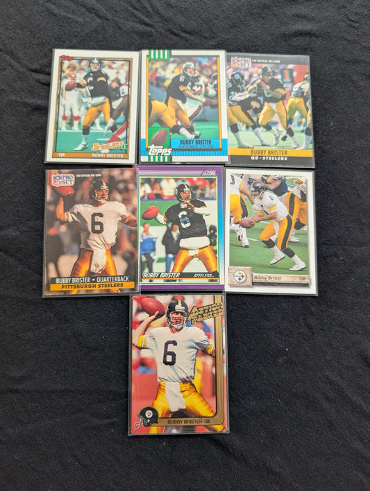 Bubby Brister Pittsburgh Steelers Lot (7) 90s Cards Topps Score Pro Set UD