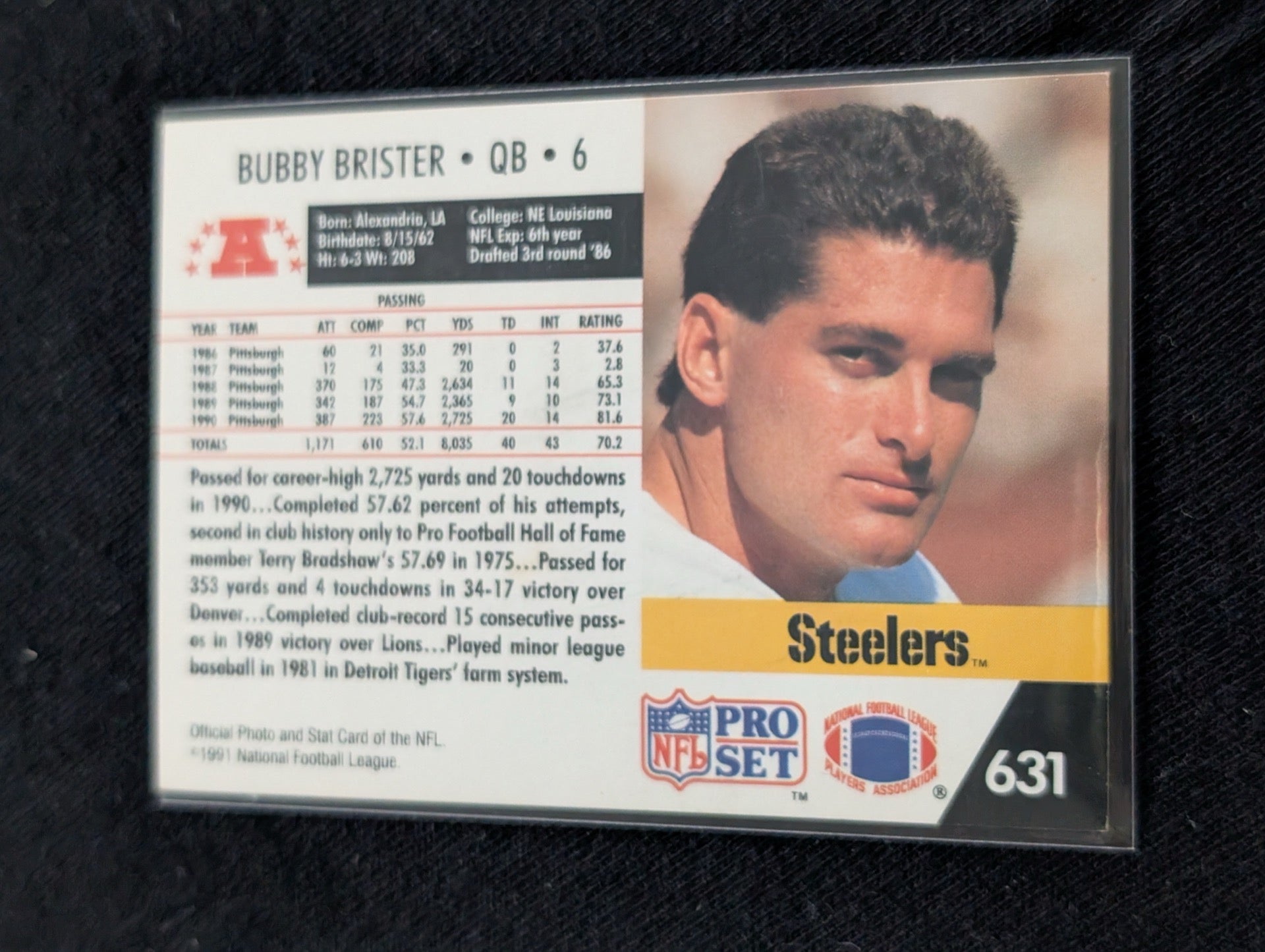 Bubby Brister Pittsburgh Steelers Lot (7) 90s Cards Topps Score Pro Set UD