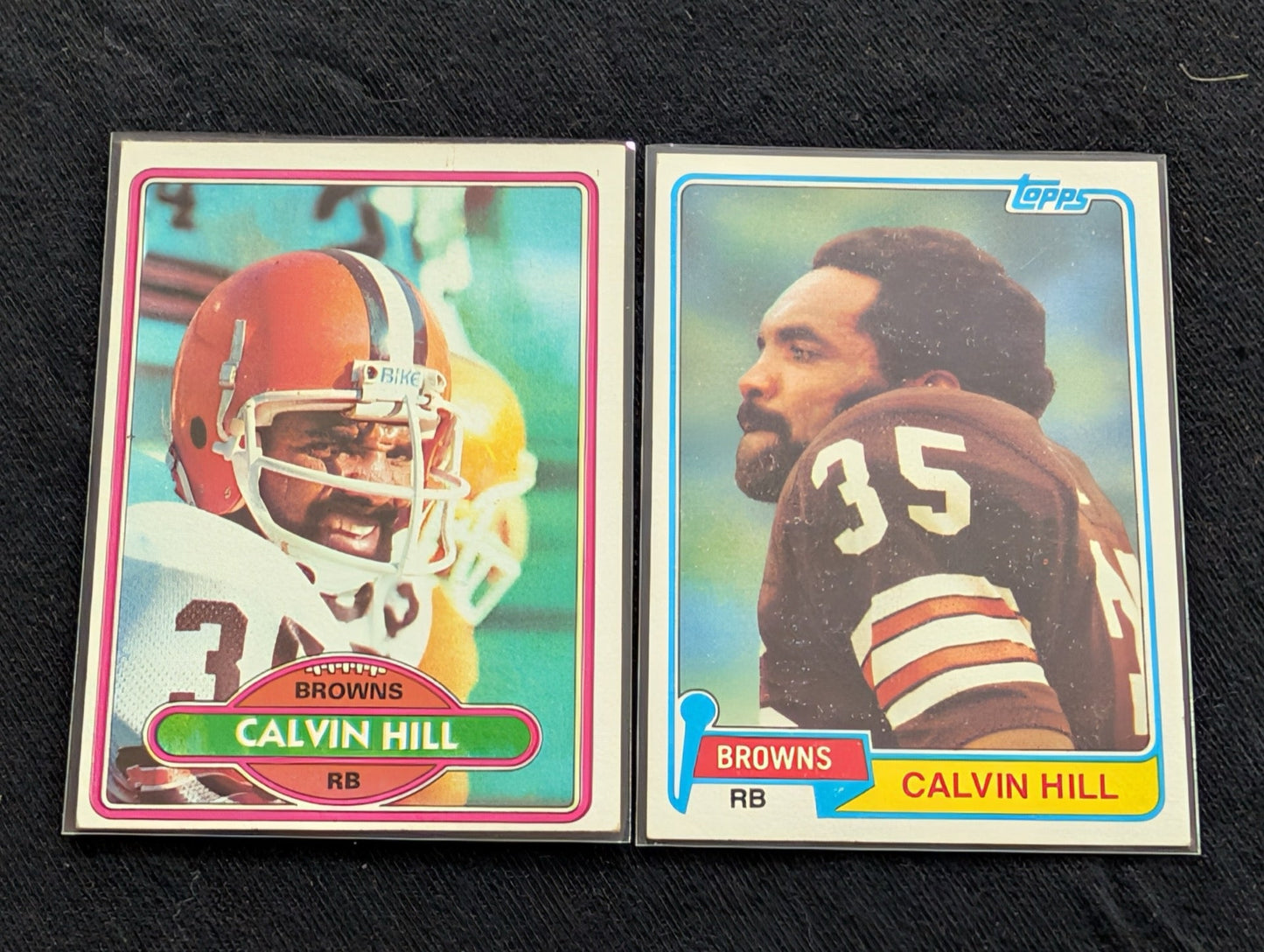 Calvin Hill 1979 & 1980 Topps Cleveland Browns Lot (2) Vintage RB Cards