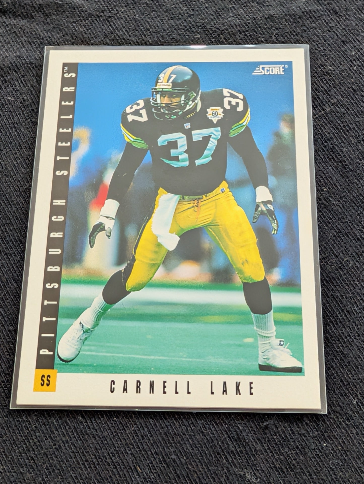 Carnell Lake Steelers Lot (6) 90s Cards incl. 1990 Topps Super Rookie