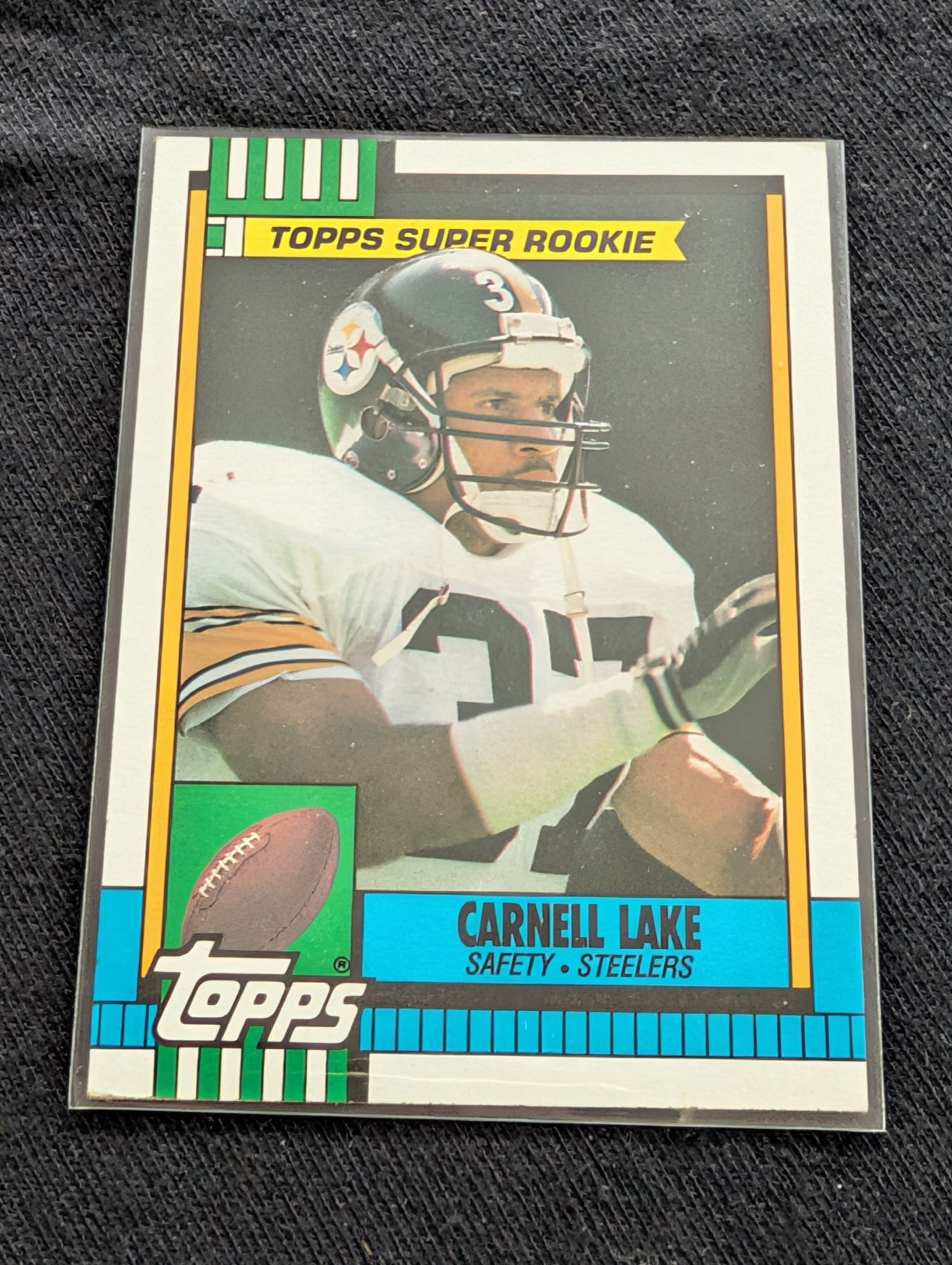 Carnell Lake Steelers Lot (6) 90s Cards incl. 1990 Topps Super Rookie