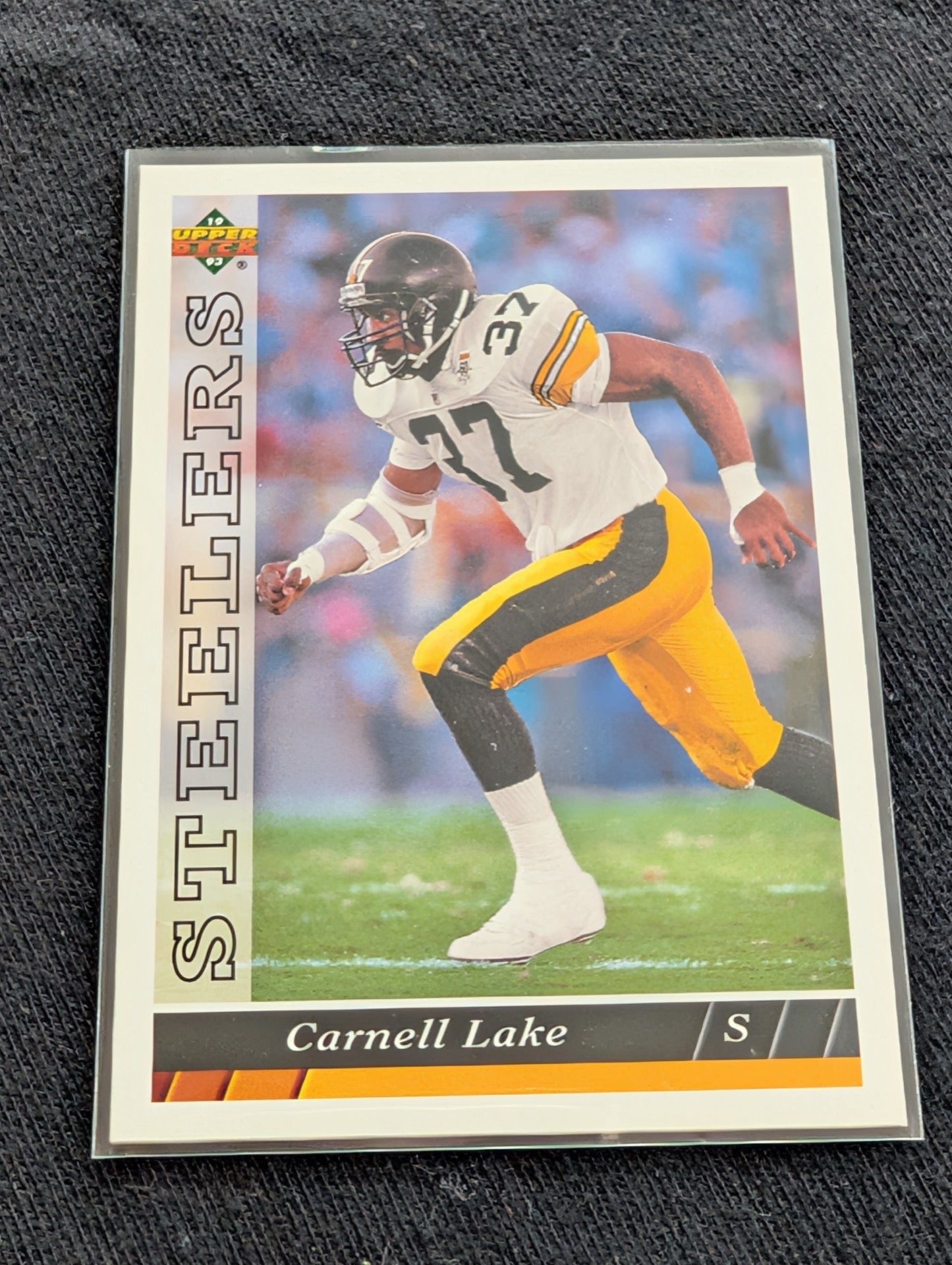 Carnell Lake Steelers Lot (6) 90s Cards incl. 1990 Topps Super Rookie