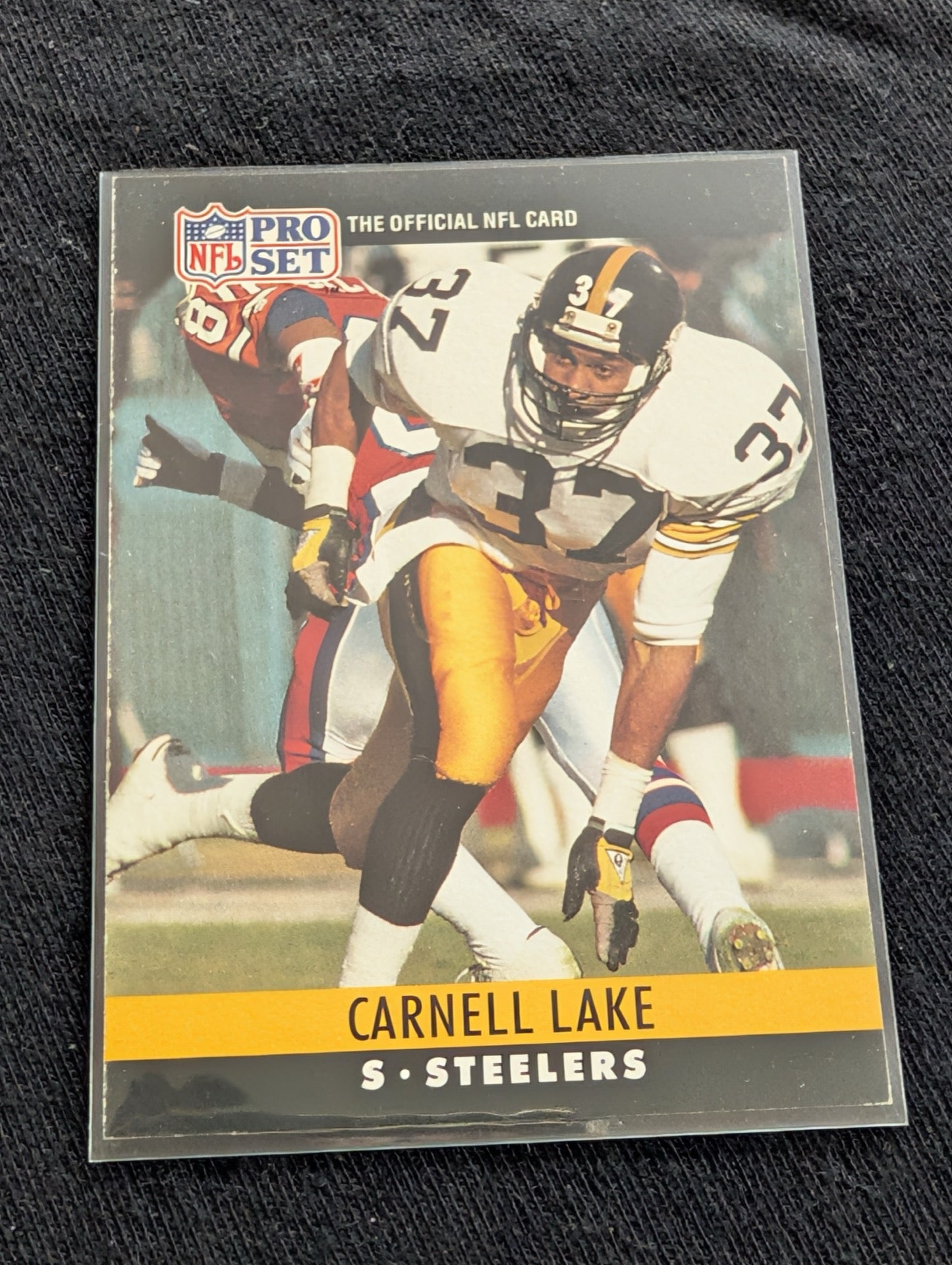 Carnell Lake Steelers Lot (6) 90s Cards incl. 1990 Topps Super Rookie