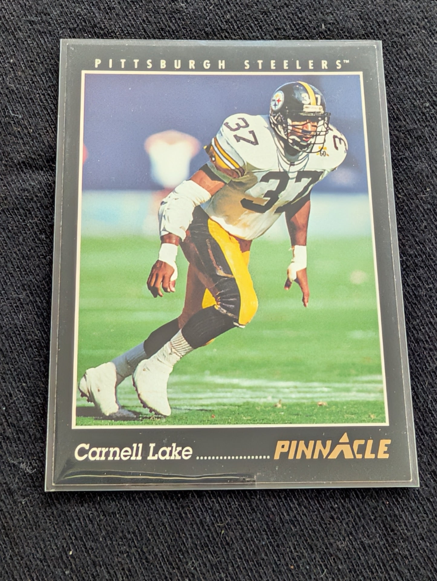 Carnell Lake Steelers Lot (6) 90s Cards incl. 1990 Topps Super Rookie
