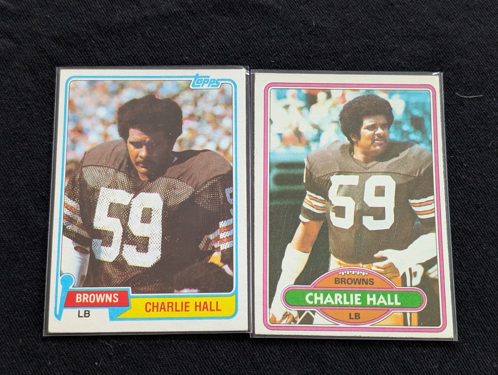 Charlie Hall 1978 & 1979 Topps Cleveland Browns Lot (2) Vintage LB Cards