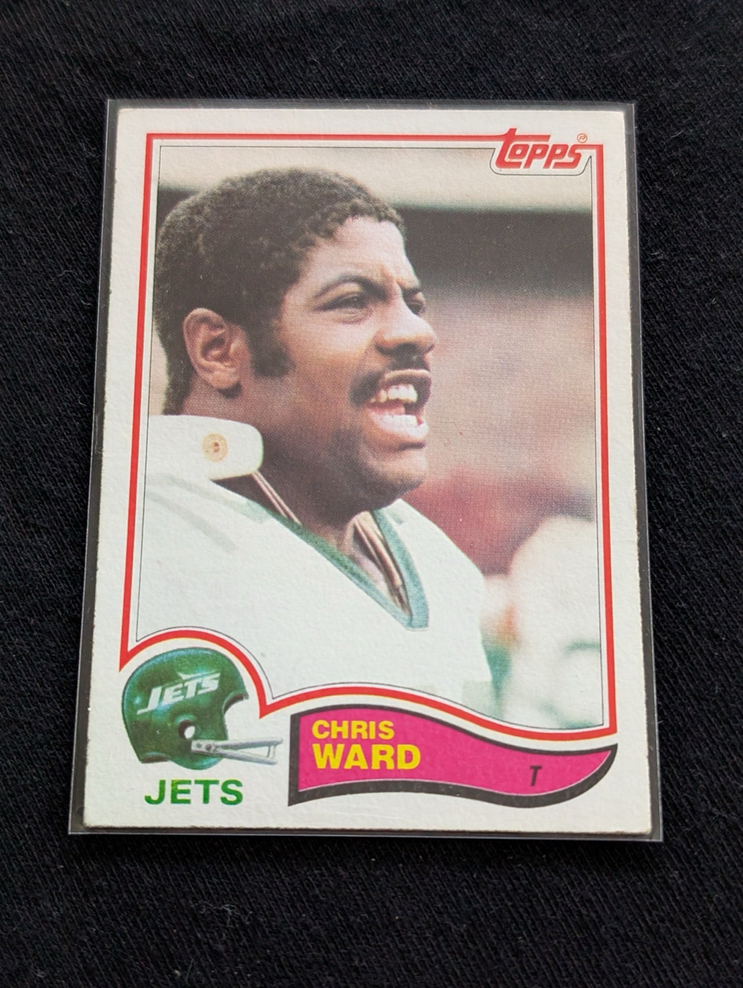 Chris Ward 1980 & 1981 Topps New York Jets Lot (2) Vintage Tackle Cards