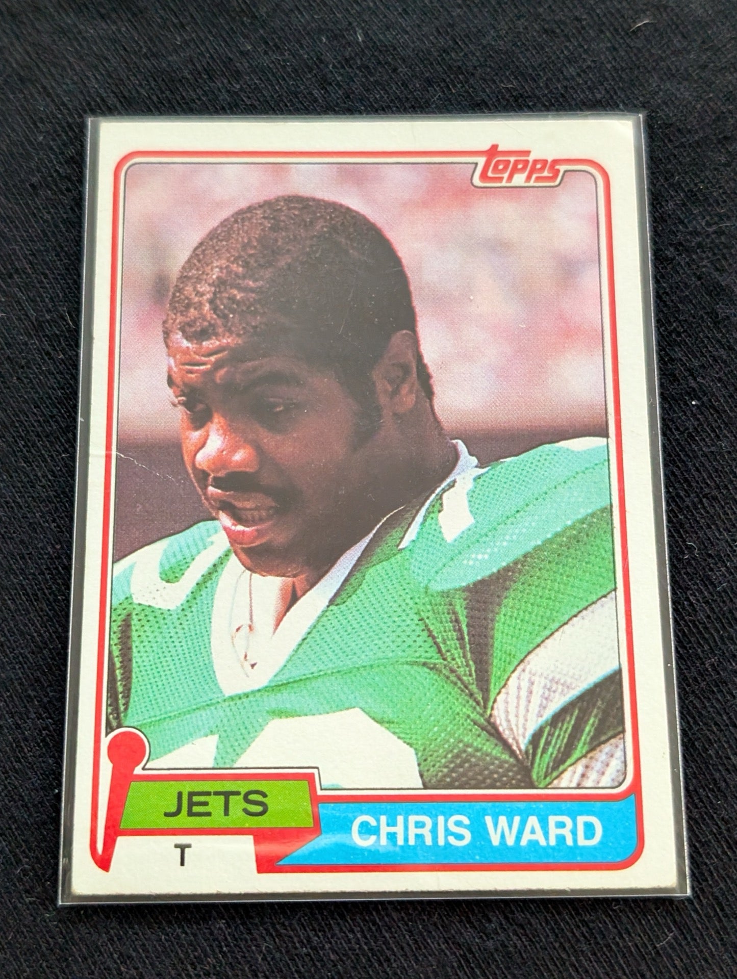Chris Ward 1980 & 1981 Topps New York Jets Lot (2) Vintage Tackle Cards