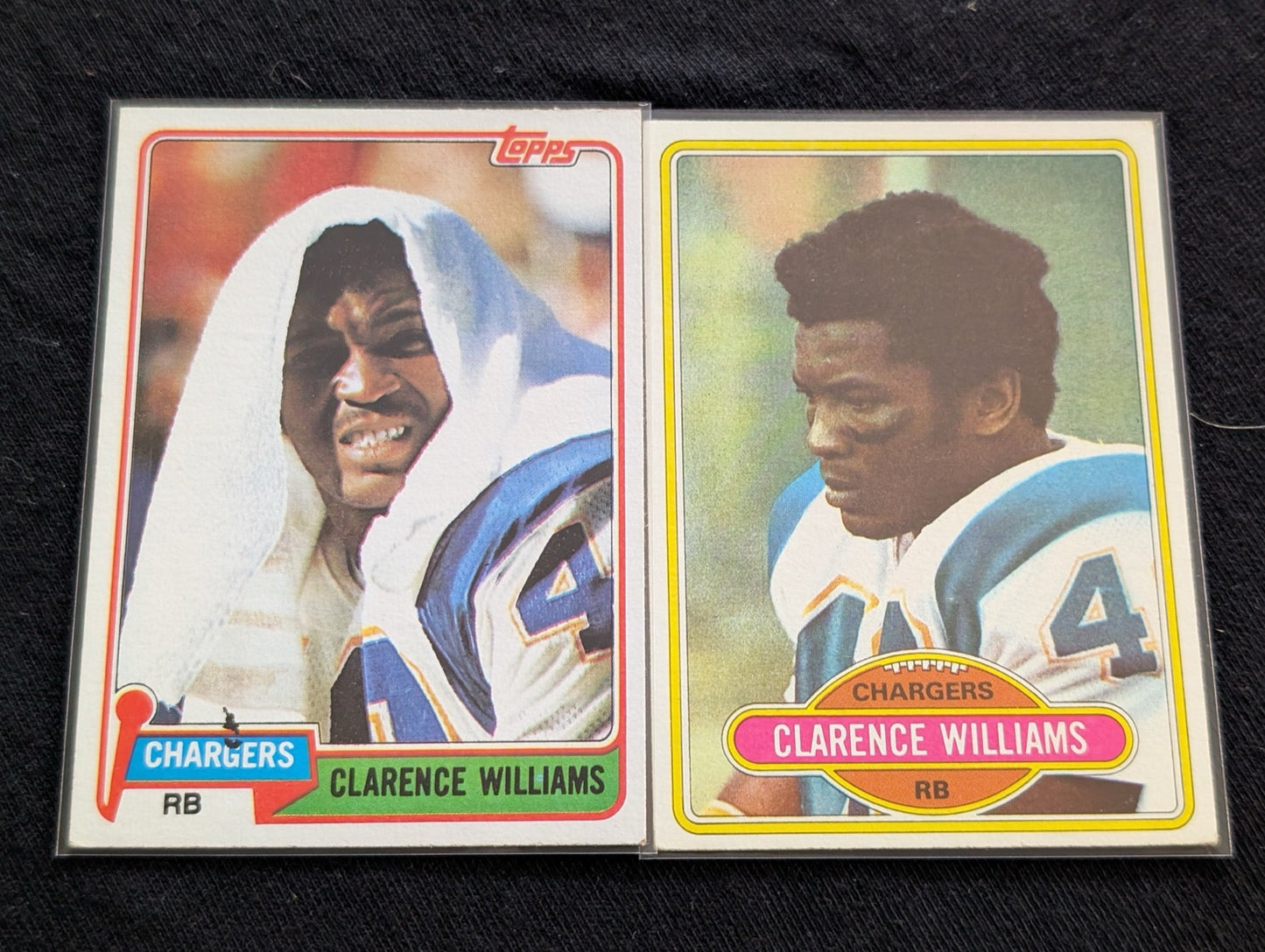 Clarence Williams 1979 & 1980 Topps San Diego Chargers Lot (2) Vintage RB