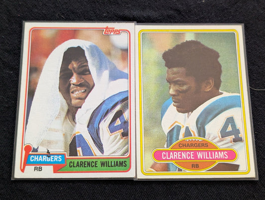 Clarence Williams 1979 & 1980 Topps San Diego Chargers Lot (2) Vintage RB