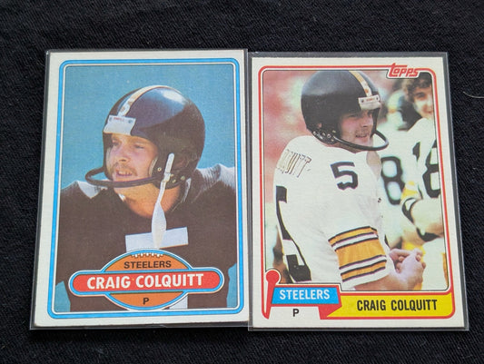 Craig Colquitt 1979 & 1981 Topps Steelers Lot (2) 2x Super Bowl Champ Punter