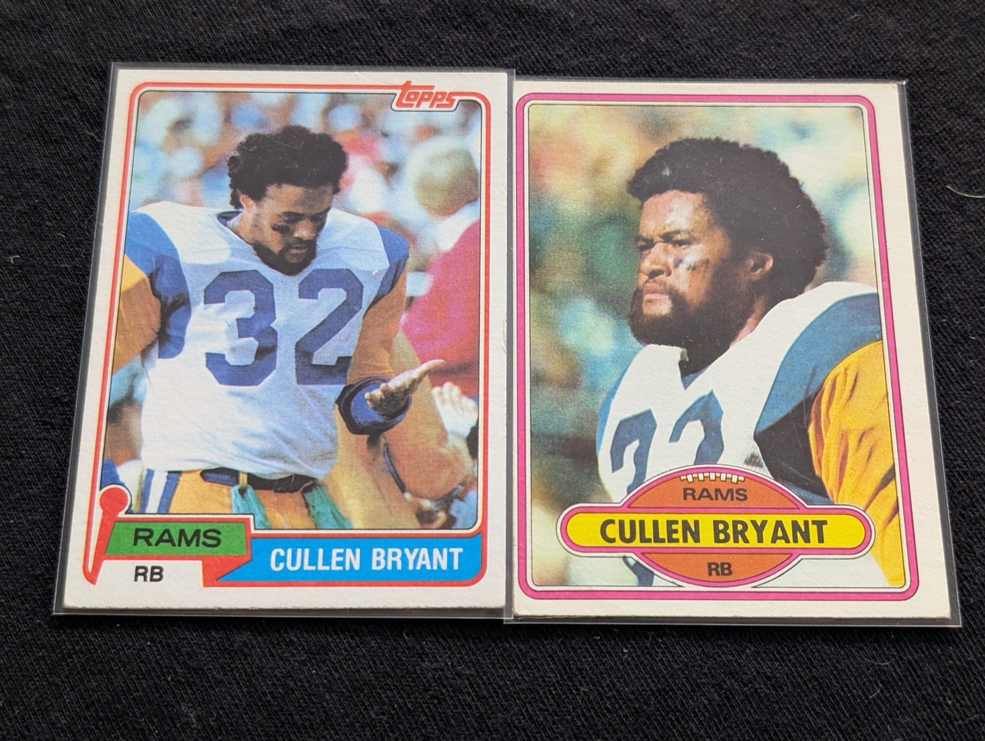 Cullen Bryant 1979 & 1980 Topps Los Angeles Rams Lot (2) Vintage RB Cards