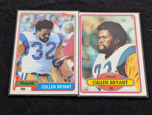 Cullen Bryant 1979 & 1980 Topps Los Angeles Rams Lot (2) Vintage RB Cards