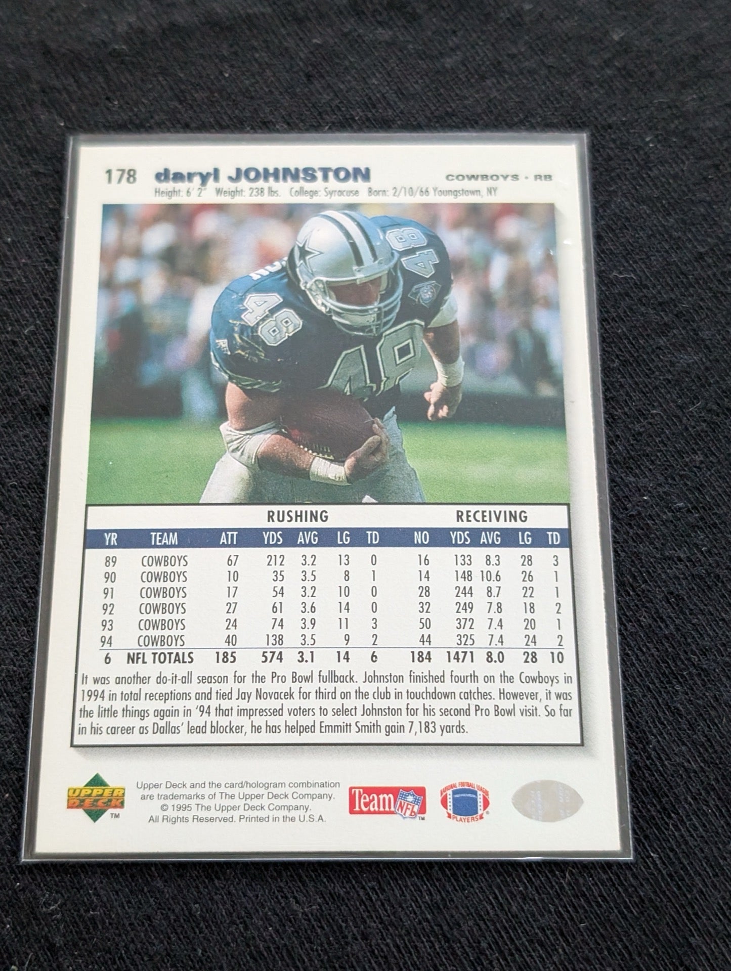 Daryl "Moose" Johnston Cowboys Dynasty FB Card Lot (2) Collector's Choice