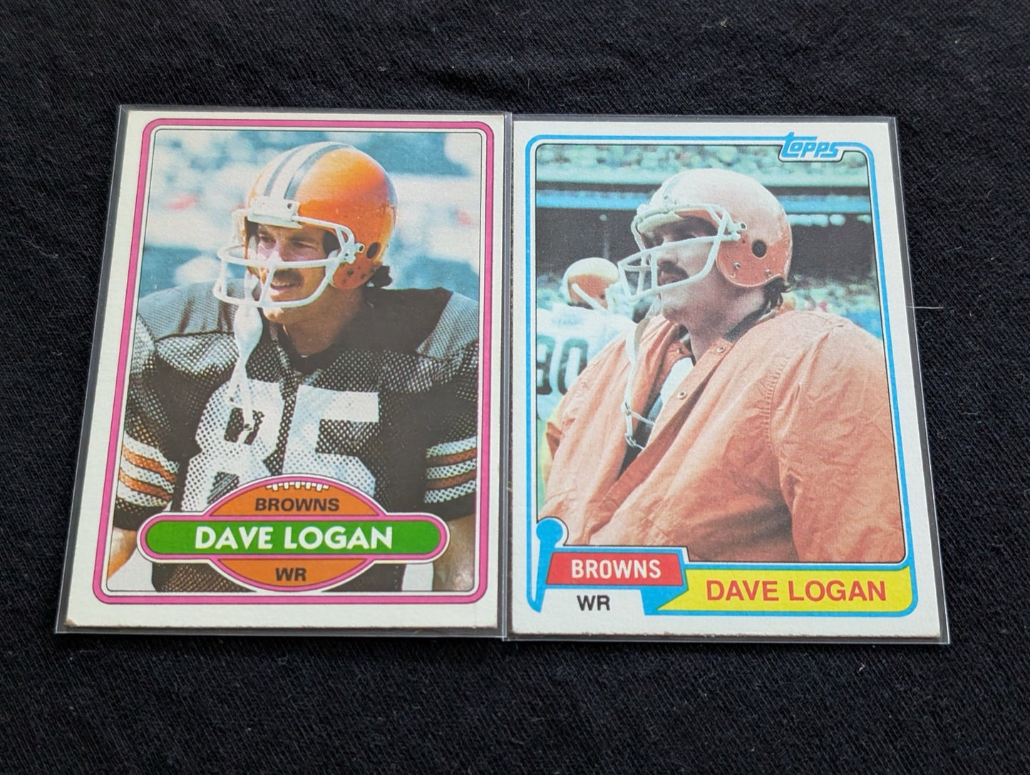 Dave Logan Cleveland Browns Vintage Topps Card Lot (2) 1980 & 1981