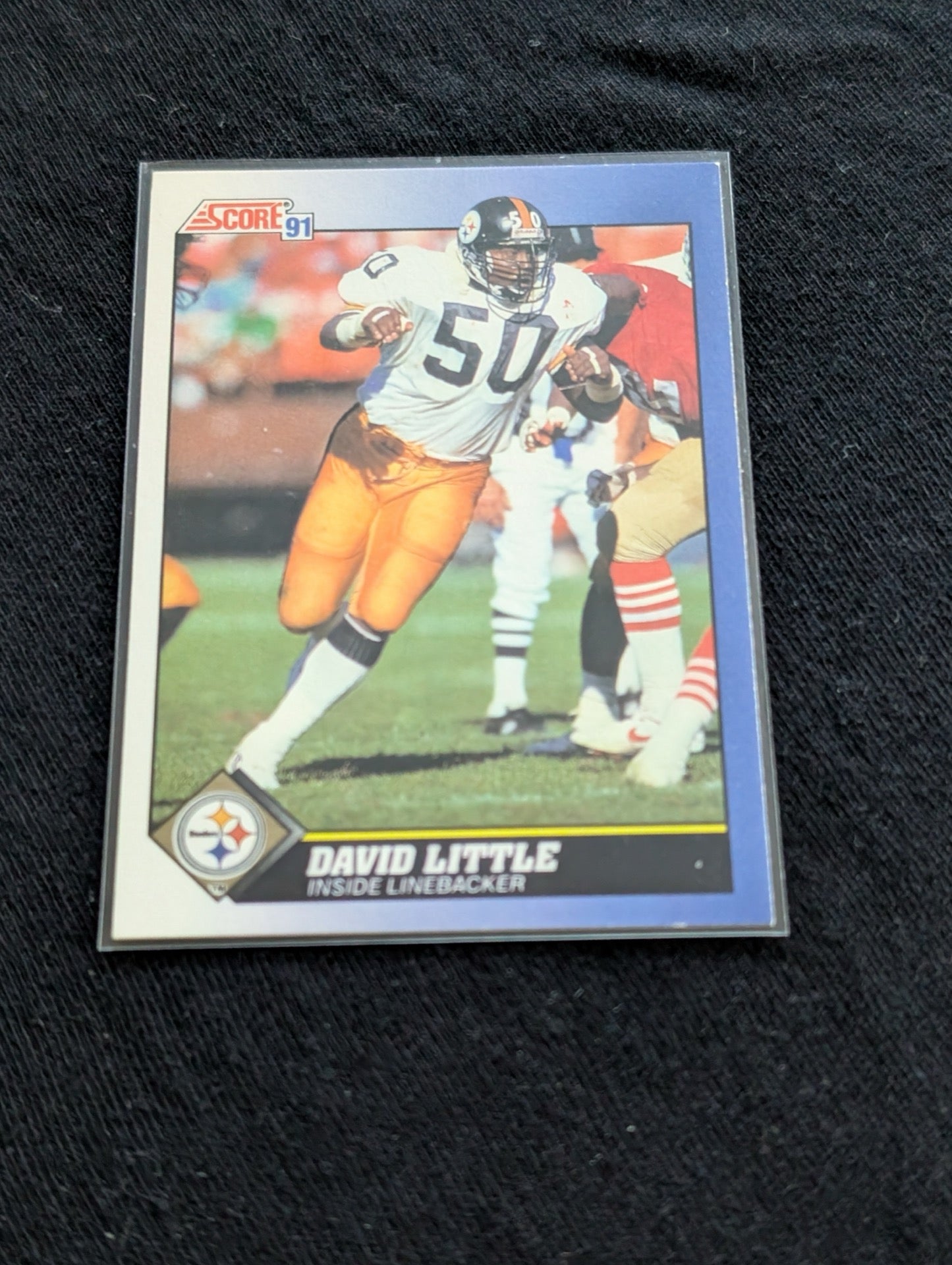 David Little Pittsburgh Steelers LB Card Lot (2) 1991 Score & 1990 Pro Set