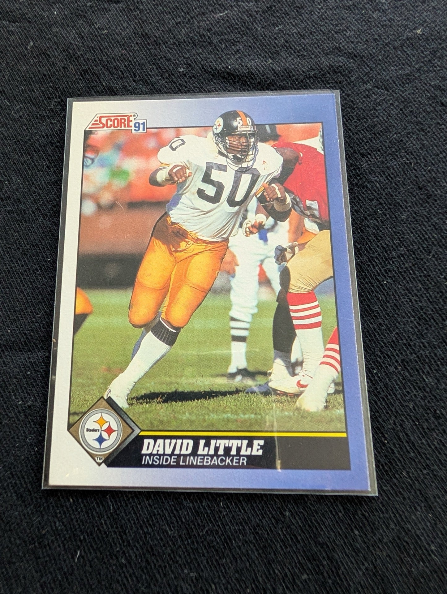David Little Pittsburgh Steelers LB Card Lot (5) Topps, Pro Set, Score 90-91