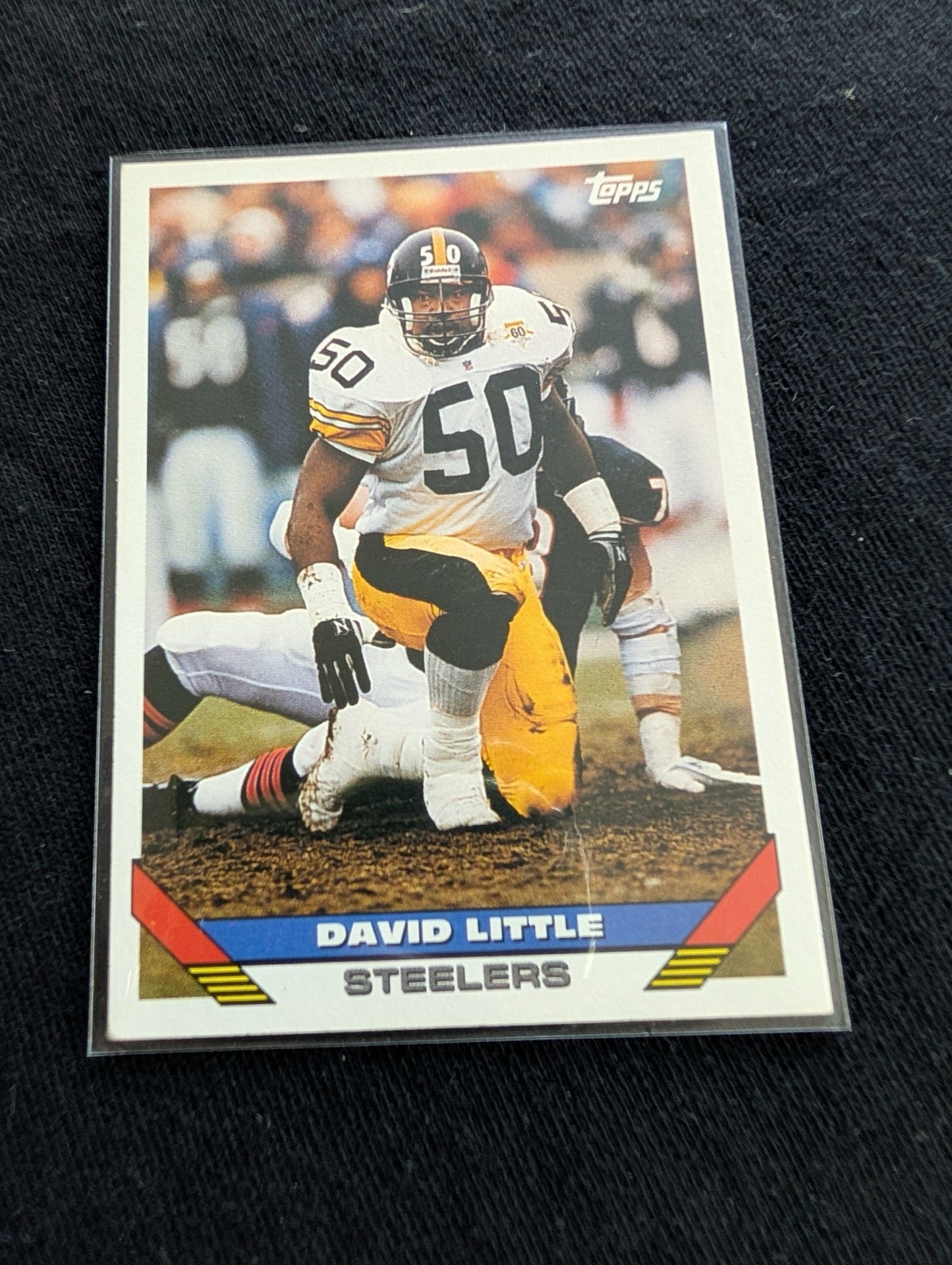 David Little Pittsburgh Steelers LB Card Lot (5) Topps, Pro Set, Score 90-91