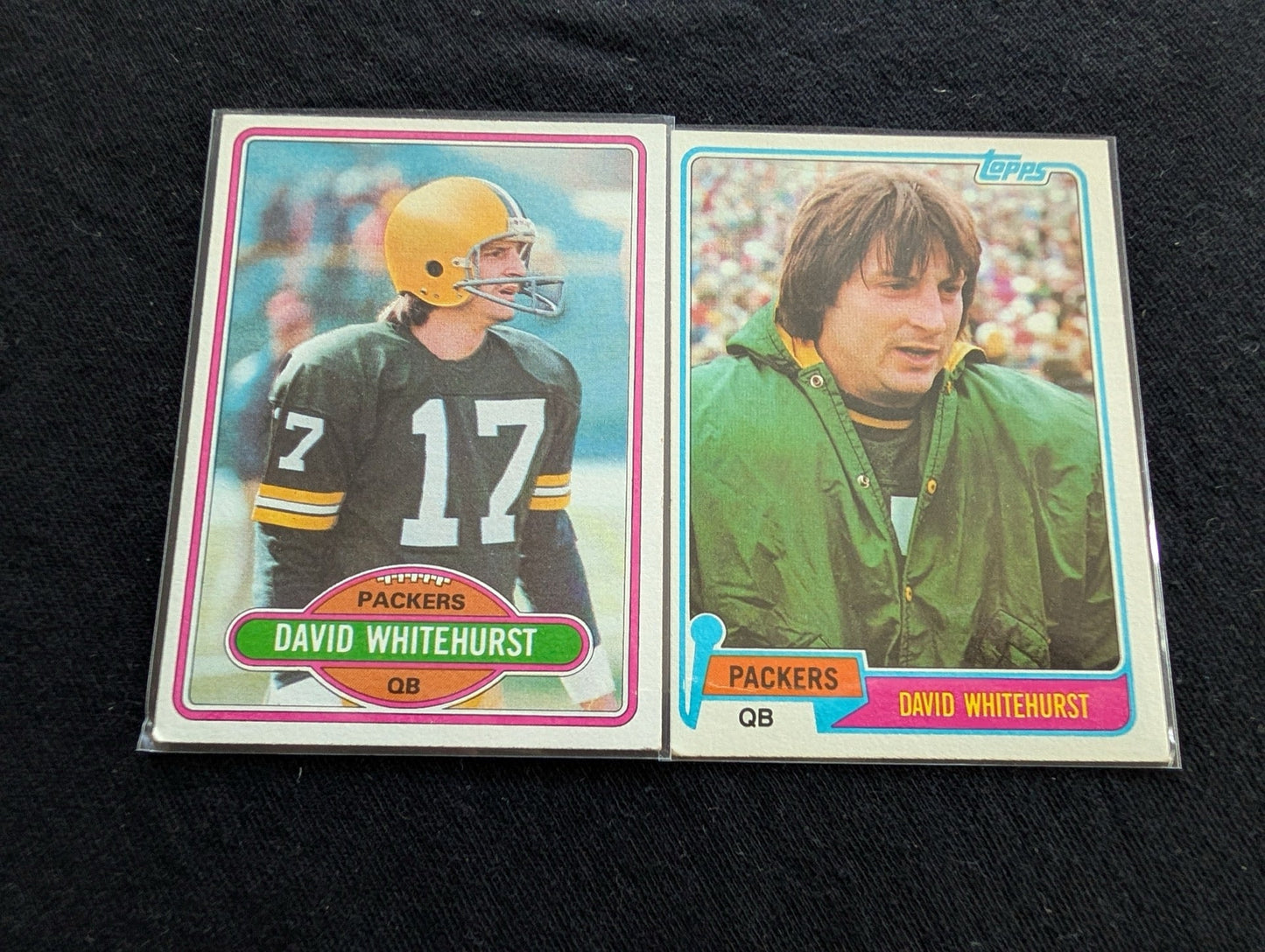 David Whitehurst Green Bay Packers QB Vintage Topps Card Lot (2) 1980 1981