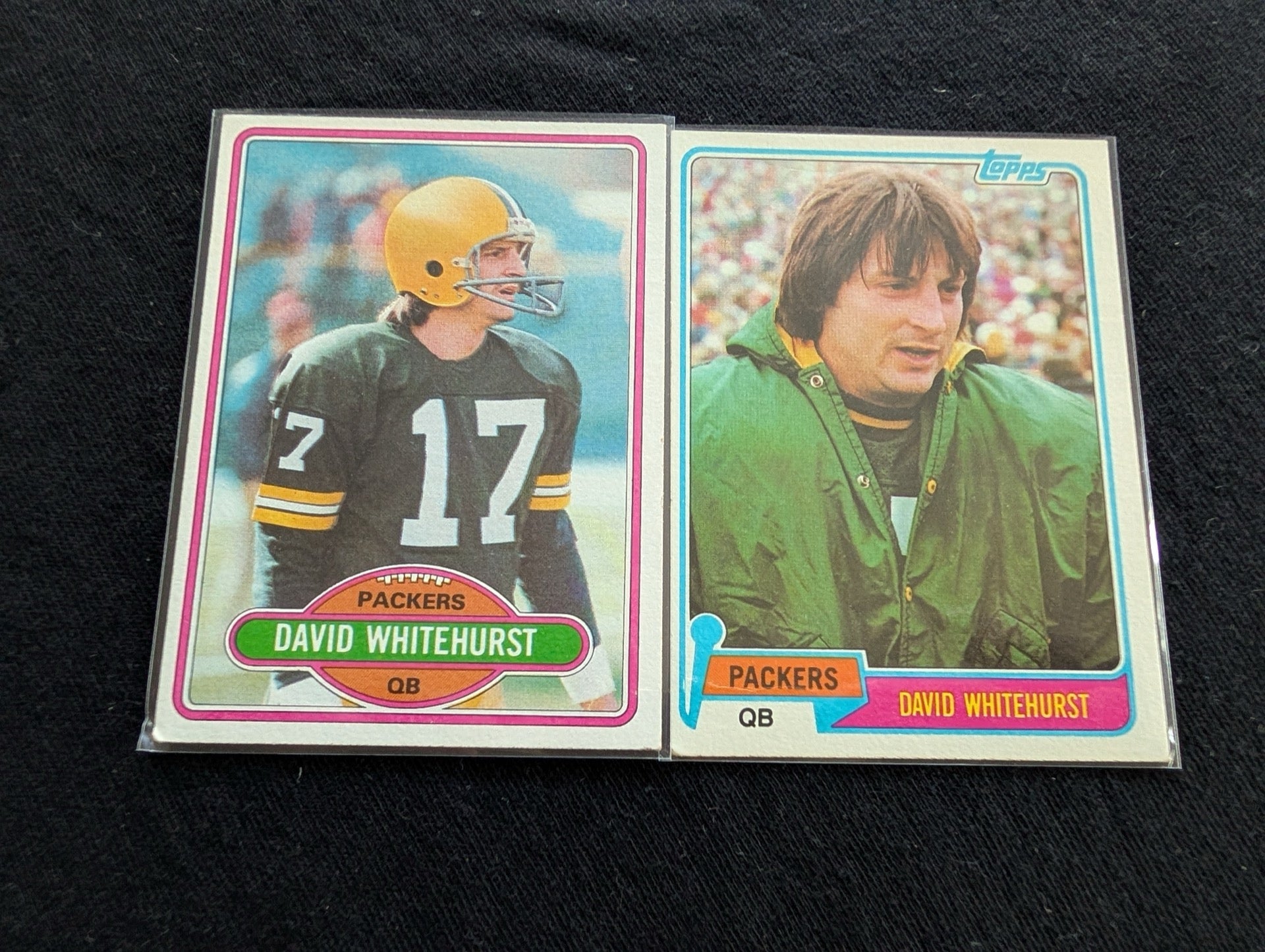 David Whitehurst Green Bay Packers QB Vintage Topps Card Lot (2) 1980 1981