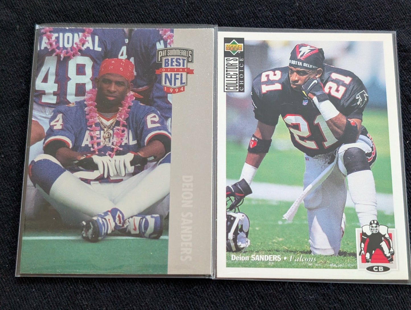 Deion Sanders HOF Prime Time Card Lot (2) 1994 Collector's Choice & Best
