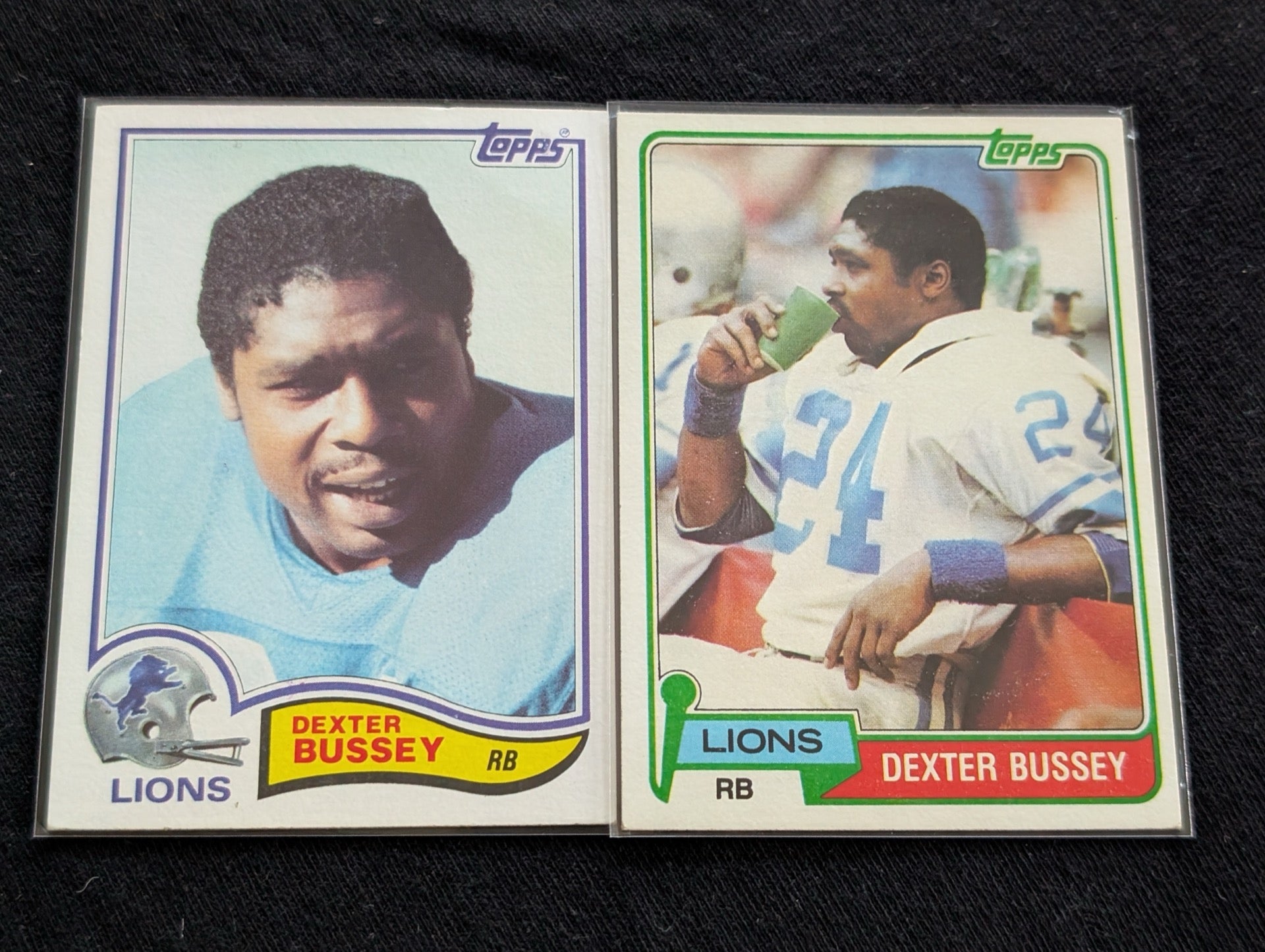 Dexter Bussey 1980 & 1981 Topps Detroit Lions Football Card Lot (2)