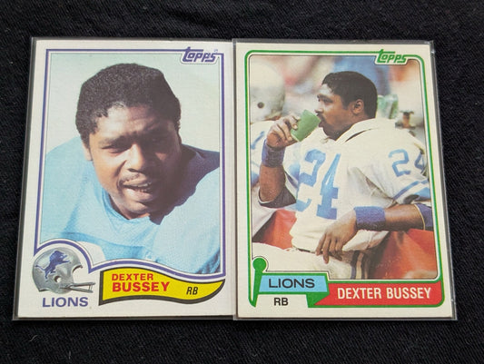 Dexter Bussey 1980 & 1981 Topps Detroit Lions Football Card Lot (2)