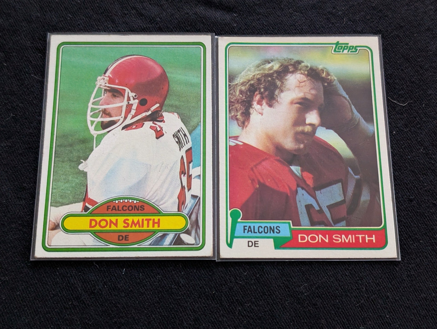 Don Smith Atlanta Falcons Vintage Topps Card Lot (2) 1980 & 1981