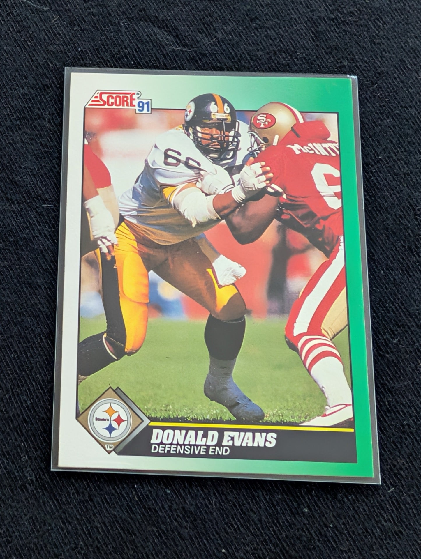 Donald Evans Pittsburgh Steelers DE Card Lot (2) 1991 Score & Topps
