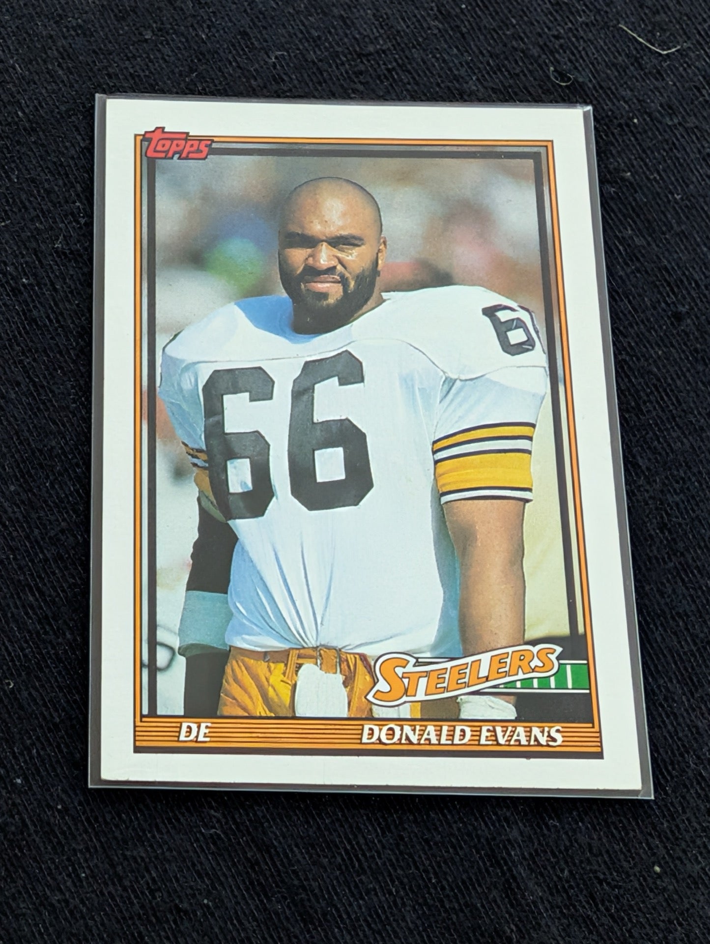 Donald Evans Pittsburgh Steelers DE Card Lot (2) 1991 Score & Topps