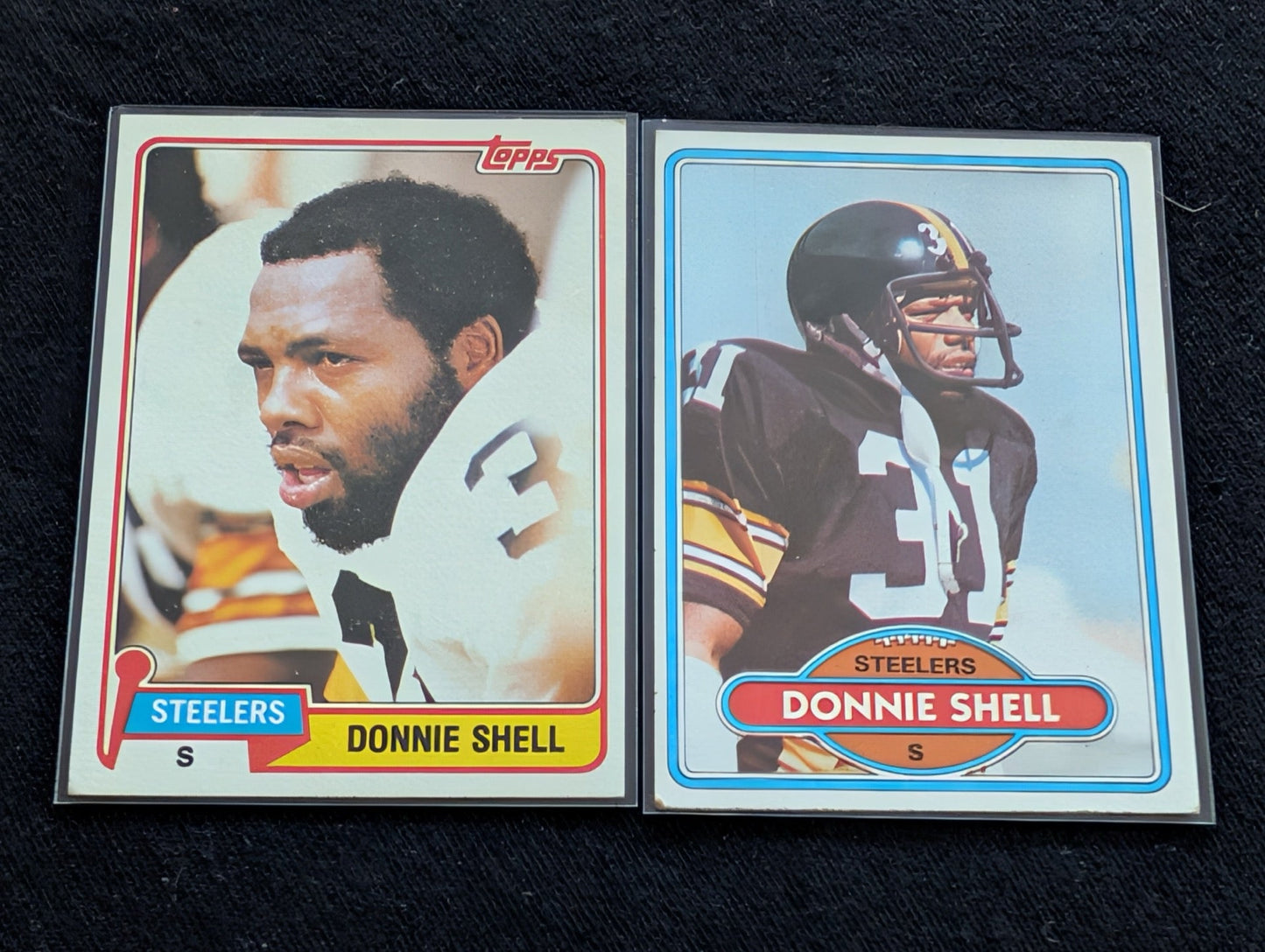 Donnie Shell HOF Steelers Vintage Topps Card Lot (2) 1980 1981 Steel Curtain