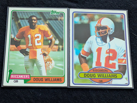 Doug Williams 1980 & 1981 Topps Buccaneers QB Vintage Card Lot (2)