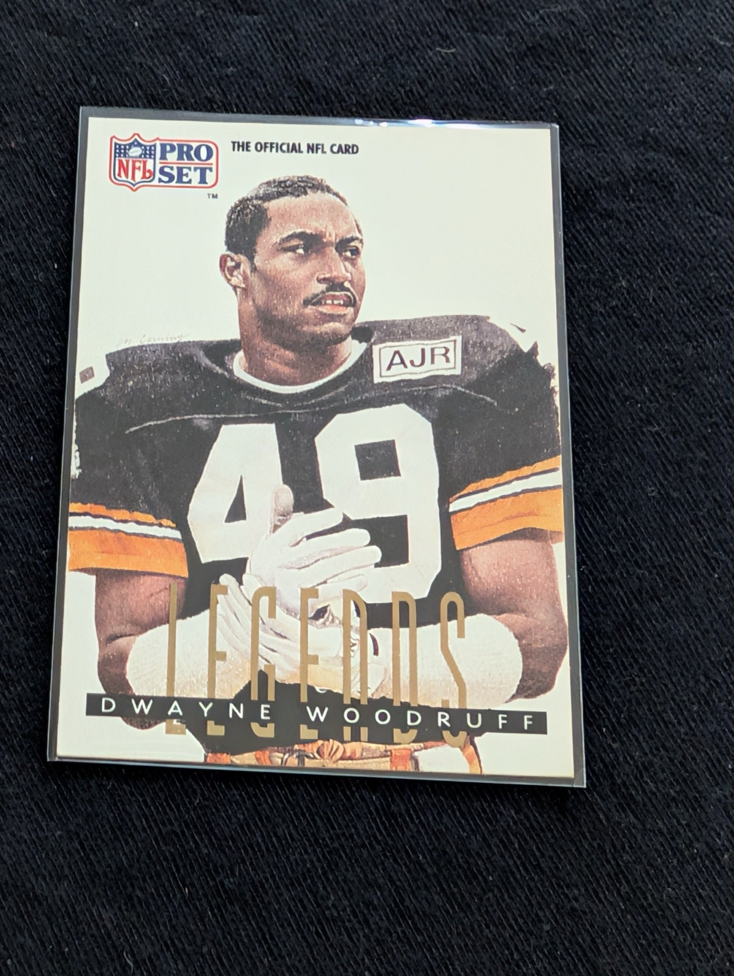 Dwayne Woodruff Pittsburgh Steelers CB Lot (2) 1990 Topps & Pro Set Legends