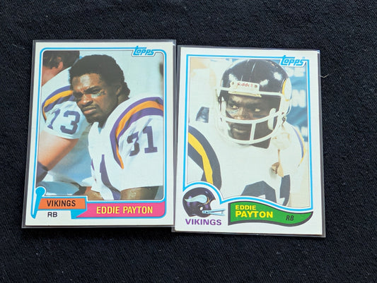 Eddie Payton Minnesota Vikings Vintage Topps Card Lot (2) 1980 1981