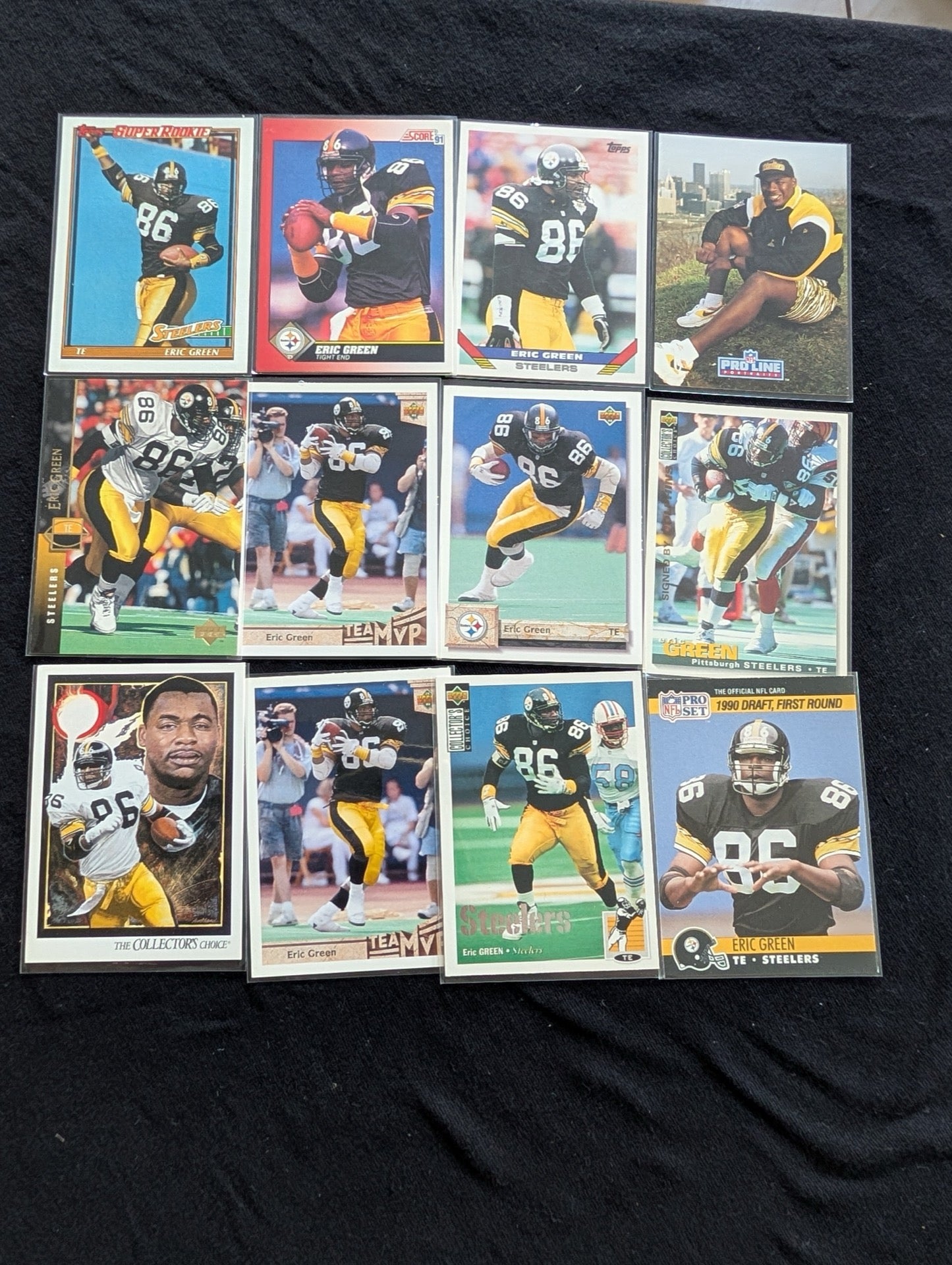 Eric Green Pittsburgh Steelers Pro Bowl TE Player Lot (12 Cards) RC