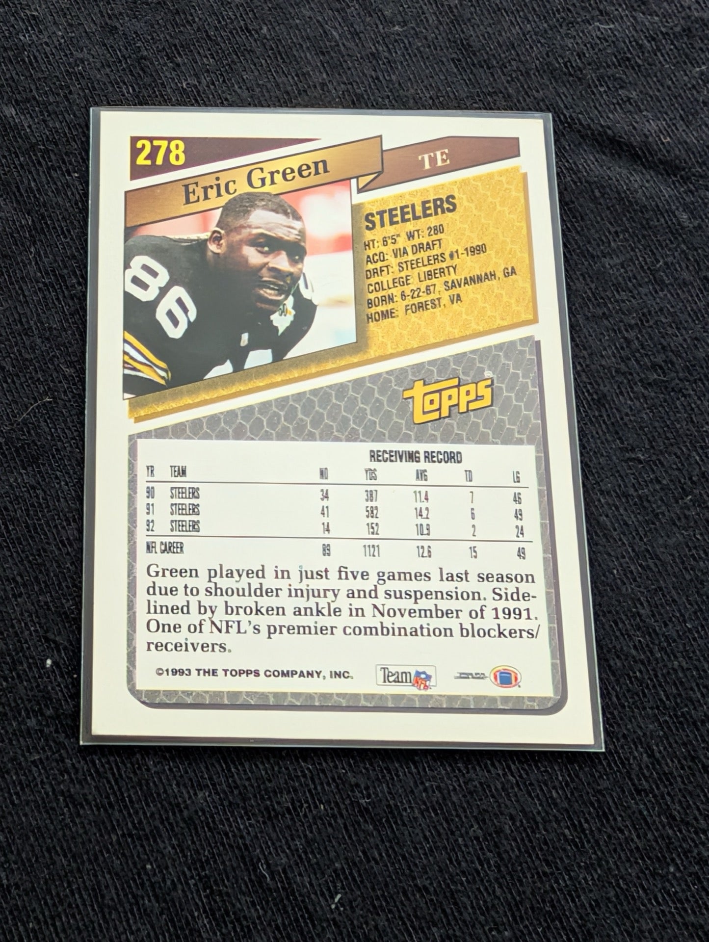 Eric Green Pittsburgh Steelers Pro Bowl TE Player Lot (12 Cards) RC