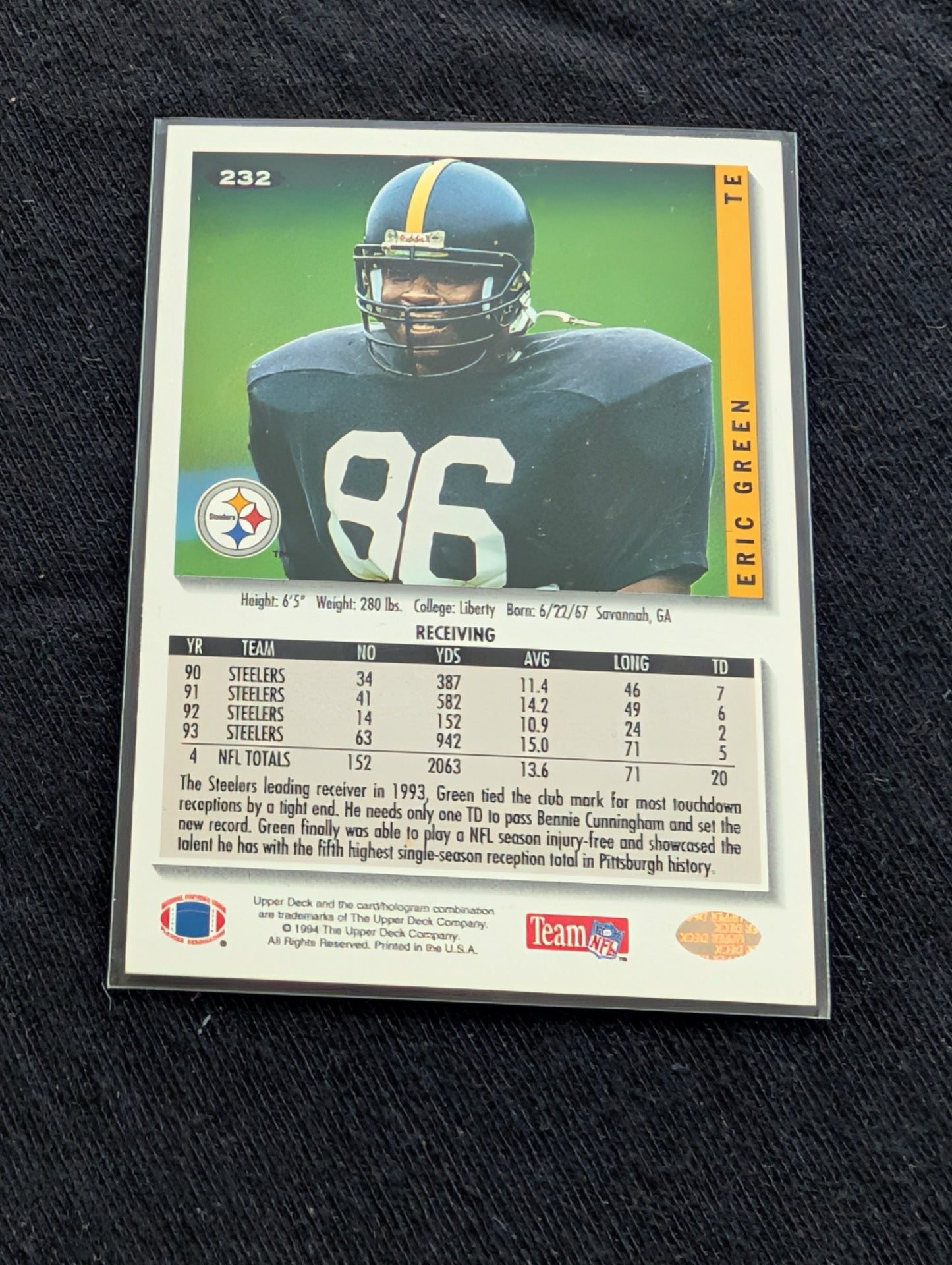 Eric Green Pittsburgh Steelers Pro Bowl TE Player Lot (12 Cards) RC