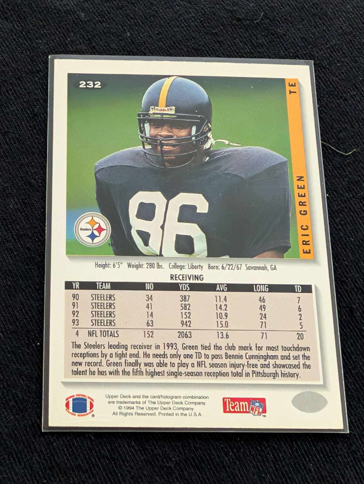 Eric Green Pittsburgh Steelers Pro Bowl TE Card Lot (5) RC