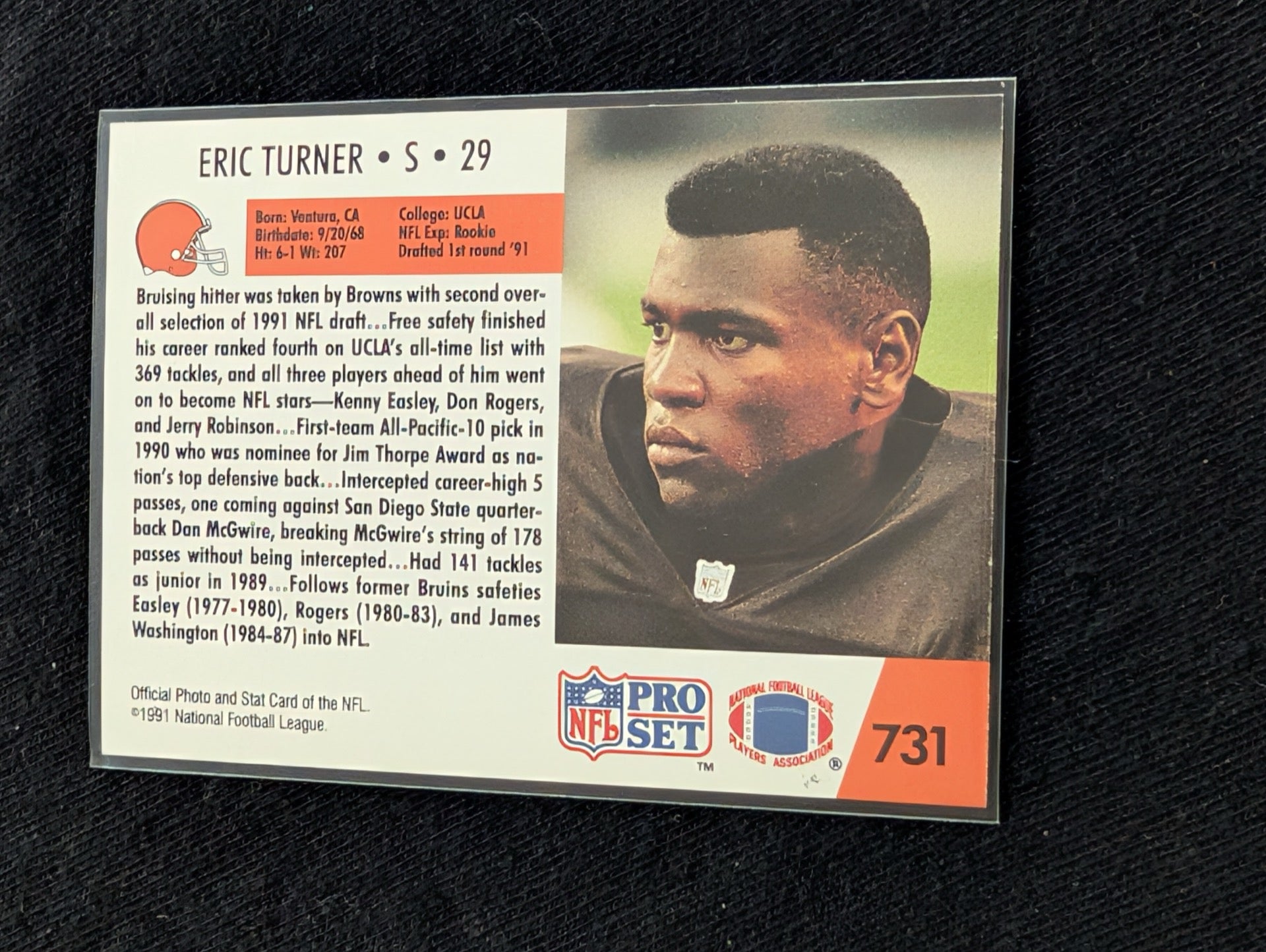 Eric Turner Cleveland Browns RC Lot (3) #2 Overall Pick 1991 Pro Set Topps