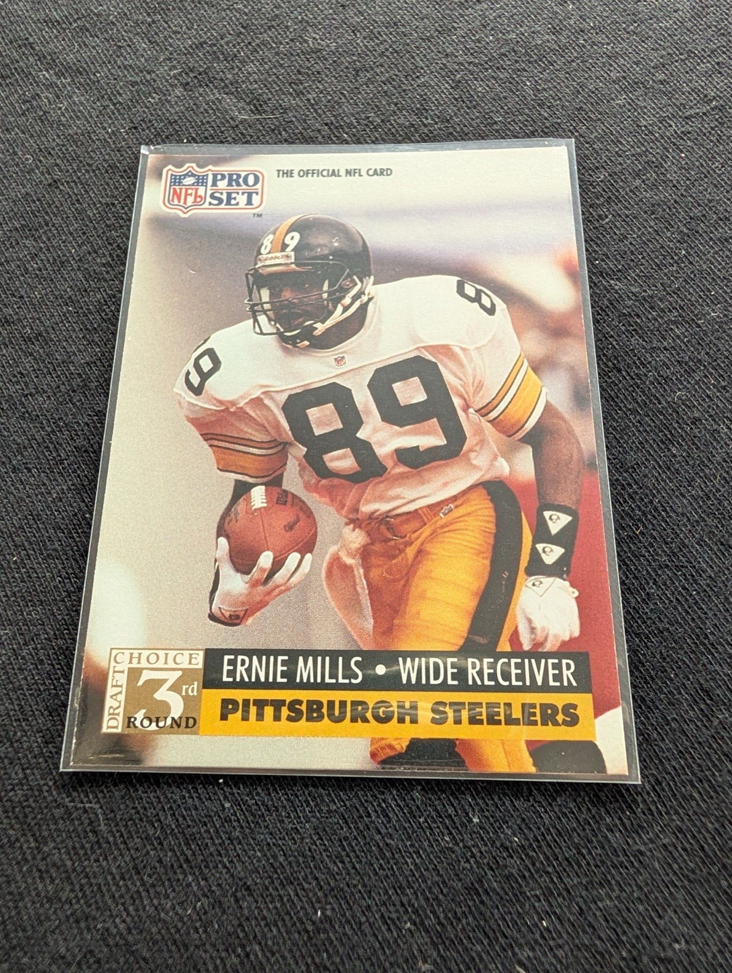 Ernie Mills Pittsburgh Steelers WR Card Lot (2) 1991 Pro Set & Topps