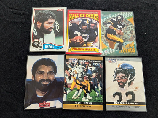 Franco Harris HOF Steelers Legend Card Lot (6) Topps, Score, Pro Set, Pro Line