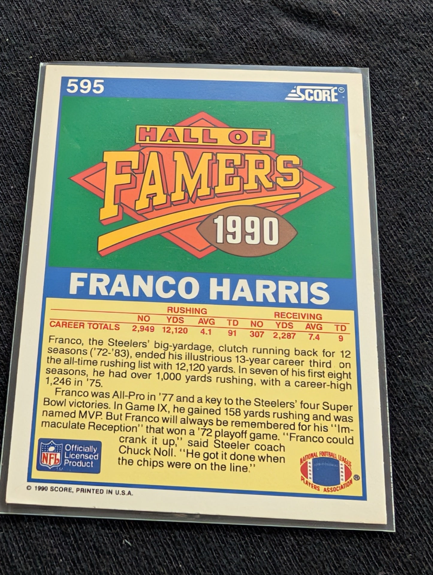 Franco Harris HOF Steelers Legend Card Lot (6) Topps, Score, Pro Set, Pro Line
