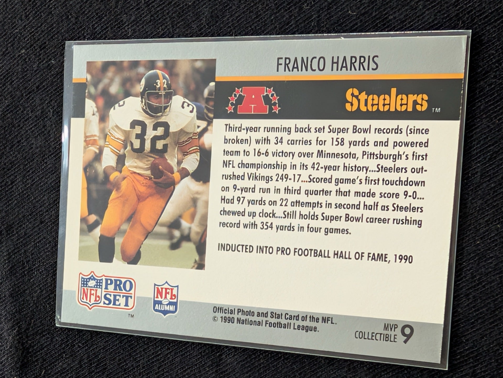Franco Harris HOF Steelers Legend Card Lot (6) Topps, Score, Pro Set, Pro Line
