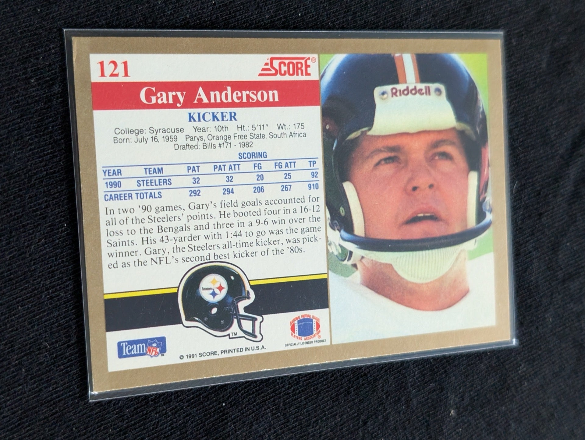 Gary Anderson Steelers All-Time Scorer Kicker Lot (9 Cards) Topps, Score, UD
