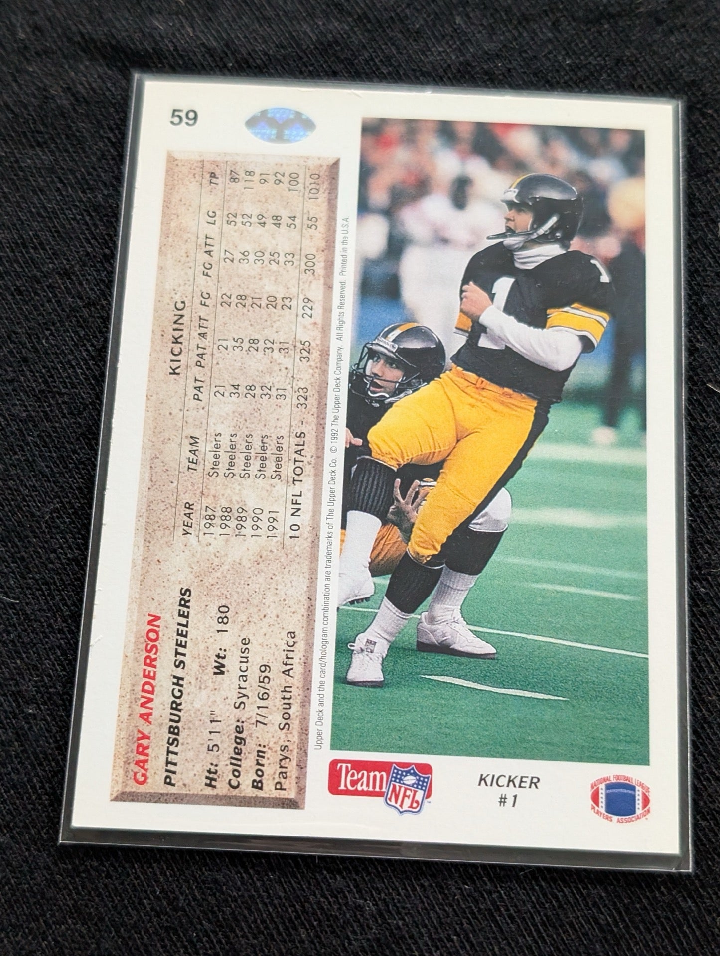 Gary Anderson Steelers All-Time Scorer Kicker Lot (9 Cards) Topps, Score, UD