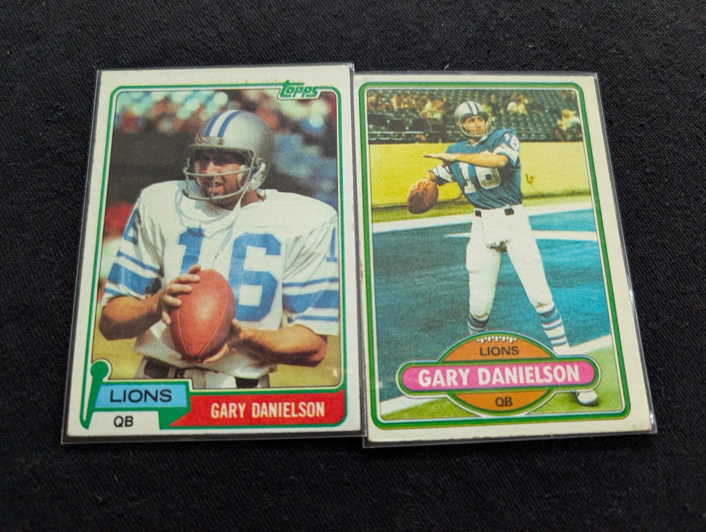 Gary Danielson Detroit Lions QB Vintage Topps Card Lot (2) 1980 1981