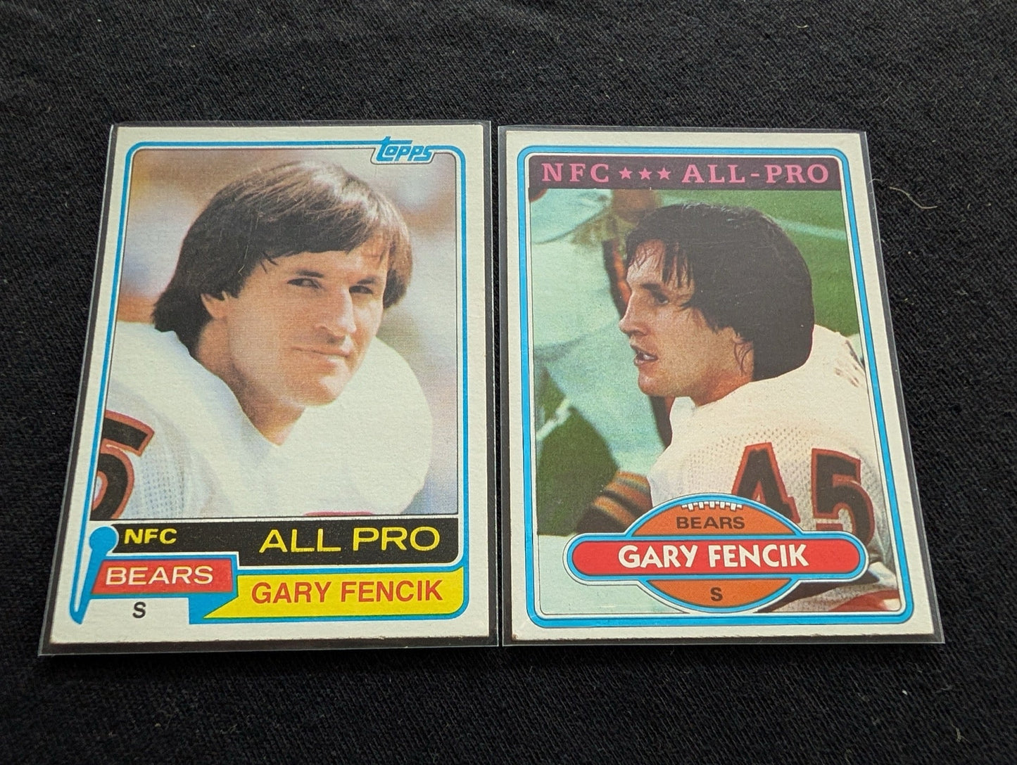Gary Fencik Chicago Bears '85 Legend Vintage All-Pro Lot (2) 1981 1982 Topps