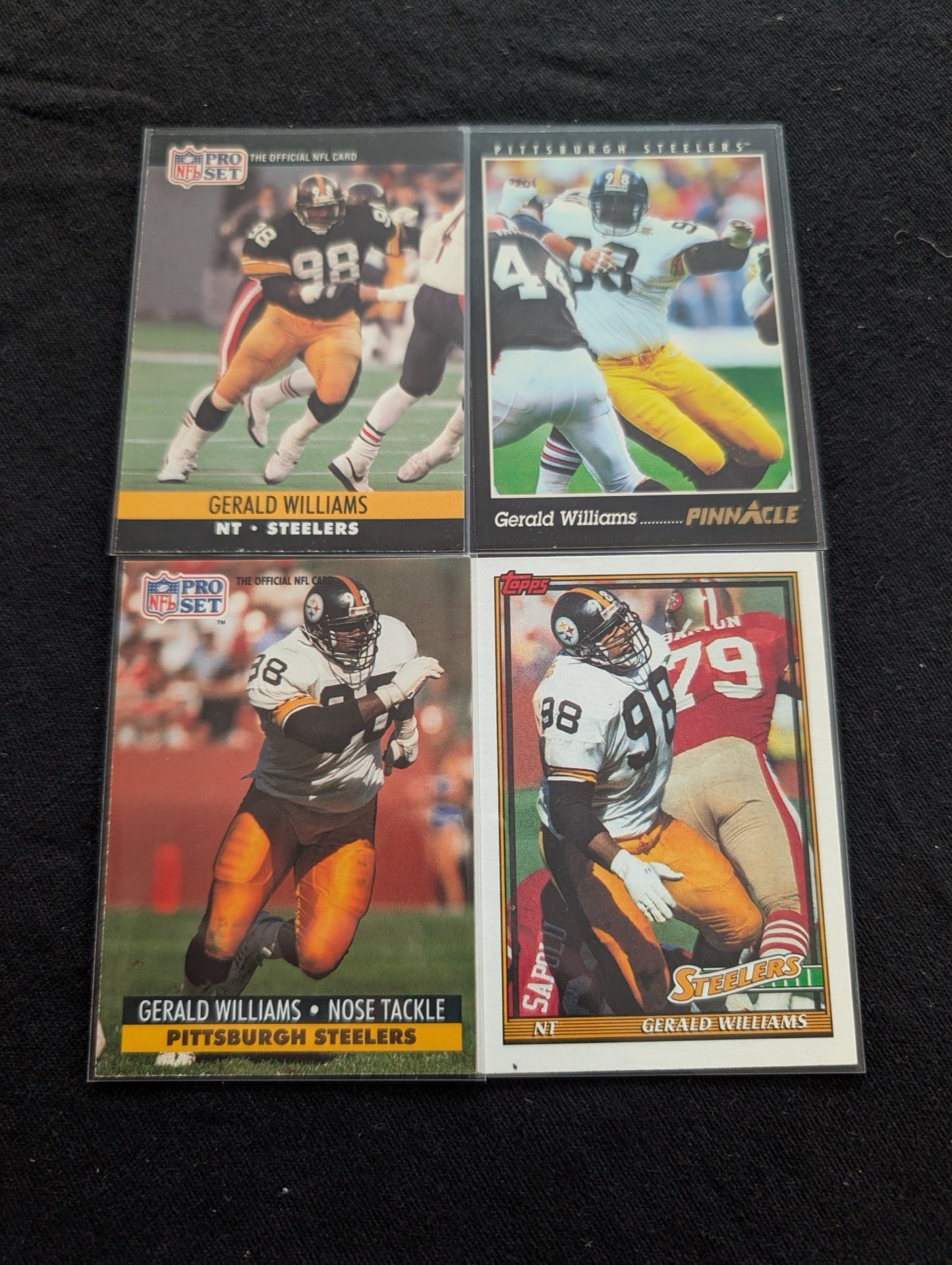 Gerald Williams Pittsburgh Steelers NT Player Lot (4) Pro Set, Topps, Pinnacle